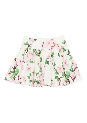 Oscar de la Renta tiered floral skirt - White
