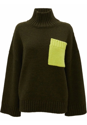 JW Anderson patch-pocket roll-neck jumper - Green