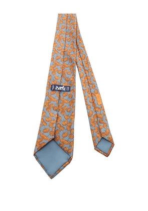 Hermès Pre-Owned 2010s pumpkin-print silk tie - Blue