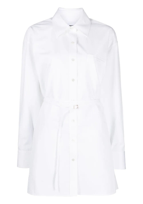 Alexander Wang logo-embroidered belted shirt dress - White