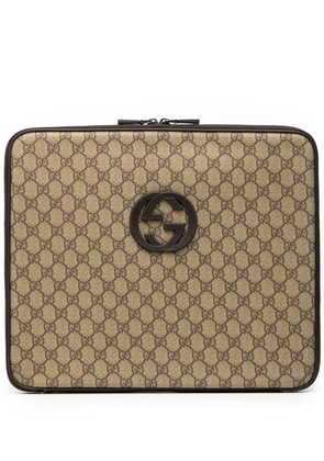 Gucci Pre-Owned 2000-2015 GG Supreme Laptop Case clutch bag - Brown