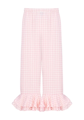 Sleeper Cha-Cha ruffled-hem lounge trousers - Pink