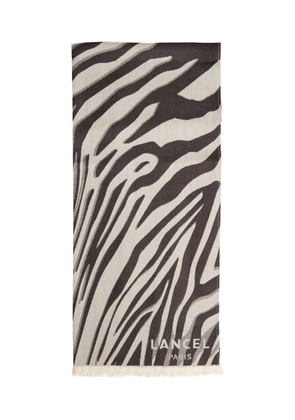 Lancel Zebra Mania wool scarf - Black