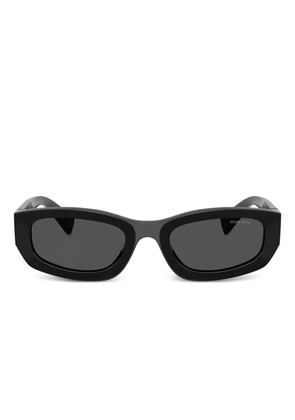 Miu Miu Eyewear geometric-frame logo-detail sunglasses - Black
