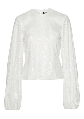 ROTATE BIRGER CHRISTENSEN sequin-embellished long-sleeve top - White