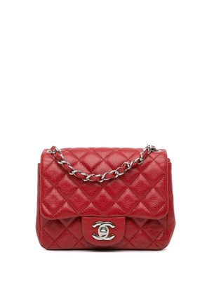 CHANEL Pre-Owned 2010-2011 Mini Square Classic Caviar Single Flap crossbody bag - Red