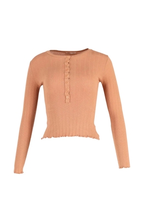 Reformation knit button long-sleeve top - Neutrals