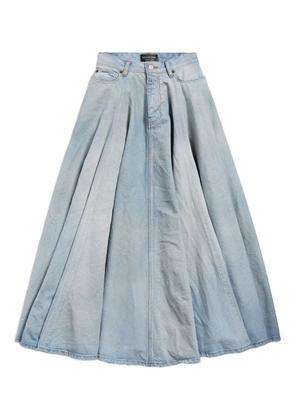 Balenciaga fringe-detail maxi skirt - Blue
