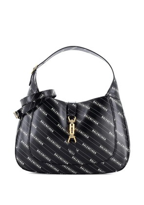 Gucci Pre-Owned x Balenciaga The Hacker Project Jackie 1961 Printed Leather Medium hobo bag - Black