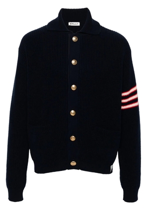 Bally logo-engraved buttons cardigan - Blue