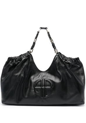 ANINE BING logo-embossed leather tote bag - Black