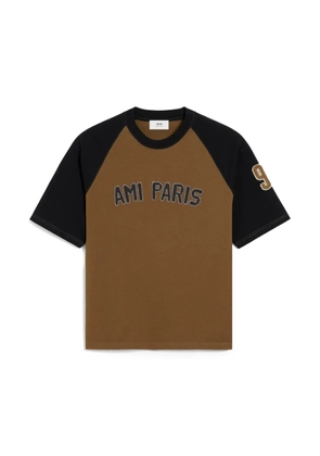 AMI Paris two-tone short-sleeve cotton T-shirt - Brown