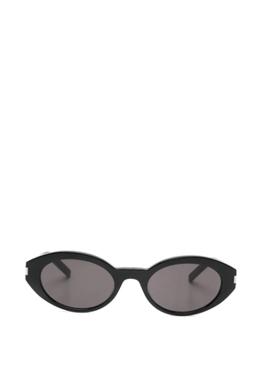 Saint Laurent Pre-Owned oval-frame sunglasses - Black