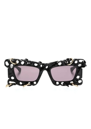 Kuboraum R2 BM HC rectangle-frame sunglasses - Black