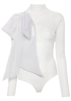 Atu Body Couture semi-sheer bow-detail bodysuit - White