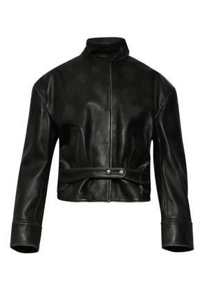 Christopher Esber burnished belted leather jacket - Black