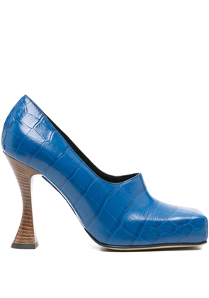 Moschino 100mm crocodile-effect pumps - Blue