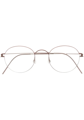 Lindberg titanium round frame glasses - Pink