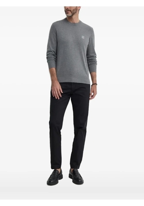 BOSS logo-patch crew-neck sweater - Grey