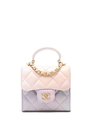 CHANEL Pre-Owned 2021 CC Quilted Lambskin Ombre Top Handle Flap Clutch With Chain satchel - Pink