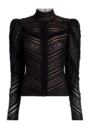 Cinq A Sept ruffled lace blouse - Black