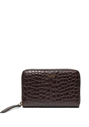 Poche Paris embossed zip wallet - Brown