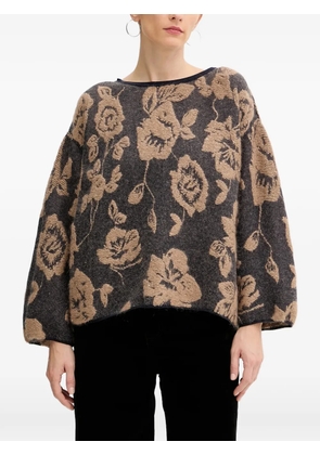 Liviana Conti Maissa floral-intarsia cardigan - Grey