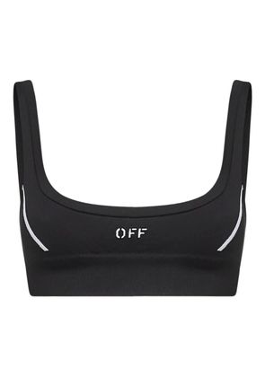 Off-White stripe-detail ribbed top - Black