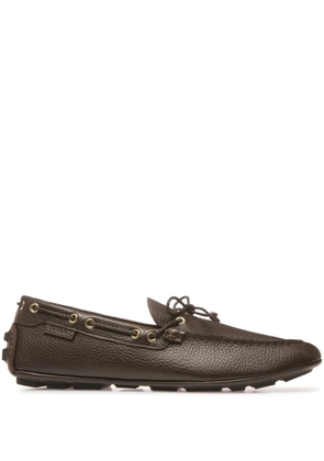 Bally Kyan grained-texture boat shoes - Brown