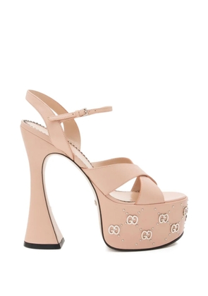 Gucci Pre-Owned GG-embellished leather platform sandals - Pink