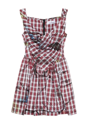 Vivienne Westwood plaid draped mini dress - Red