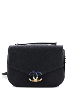 CHANEL Pre-Owned Thread Around Flap Bag Quilted Caviar Medium shoulder bag - Blue