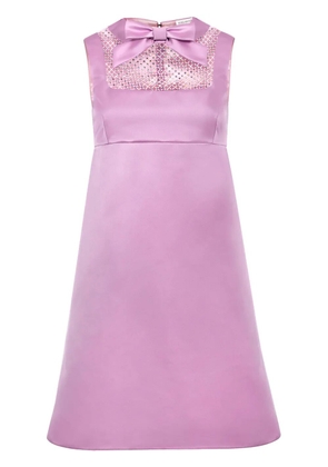 Nina Ricci bow-detail satin-finish minidress - Pink