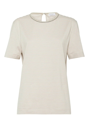 Brunello Cucinelli striped T-shirt - Neutrals