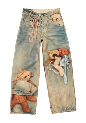 Acne Studios teddy-print trousers - Blue