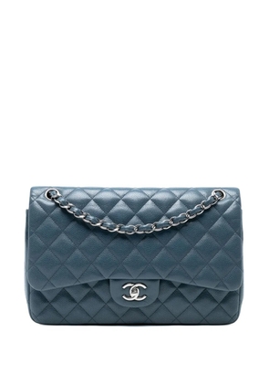 CHANEL Pre-Owned 2014 Jumbo Classic Caviar Double Flap shoulder bag - Blue