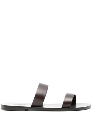 Saint Laurent slip-on leather sandals - Brown