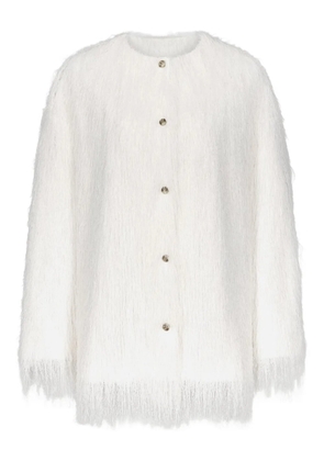 LouLou de Saison Filipo fringed-detail coat - White