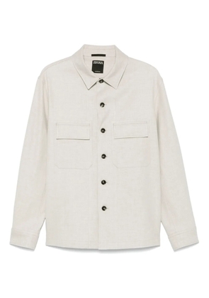 Zegna cut-away-collar shirt - Neutrals