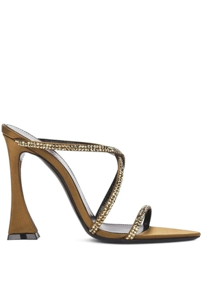 Saint Laurent 110mm crystal-embellished sandals - Brown