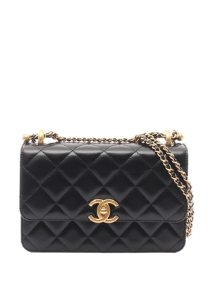 CHANEL Pre-Owned 2021-2025 Mini Quilted Lambskin Perfect Fit Flap crossbody bag - Black