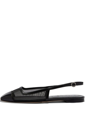 Aeyde Geraldine mesh-panel slingback ballet flats - Black
