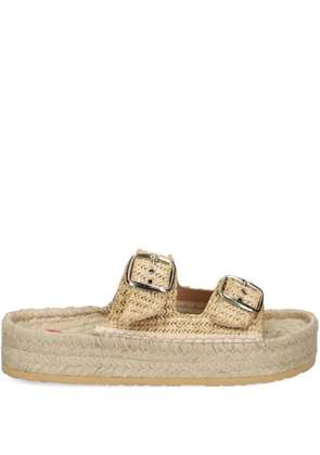Love Moschino double-buckle espadrilles - Neutrals