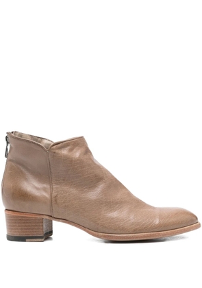 sturlini firenze 40mm zip-detail block-heel ankle boots - Brown