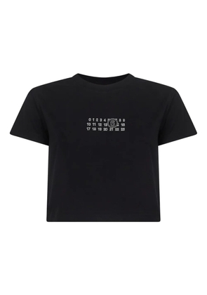 MM6 Maison Margiela numbers motif cropped T-shirt - Black