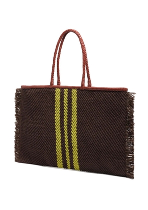 Bimba y Lola fringed striped shoulder bag - Brown
