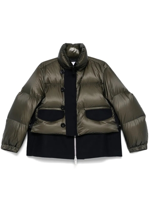 sacai layered puffer jacket - Green