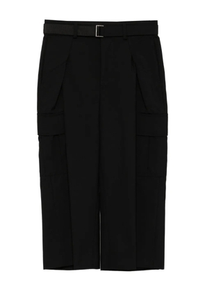 sacai belted cargo trousers - Black