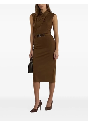 Lauren Ralph Lauren belted midi dress - Brown