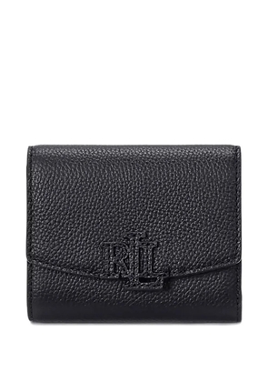 Lauren Ralph Lauren logo-patch leather wallet - Black